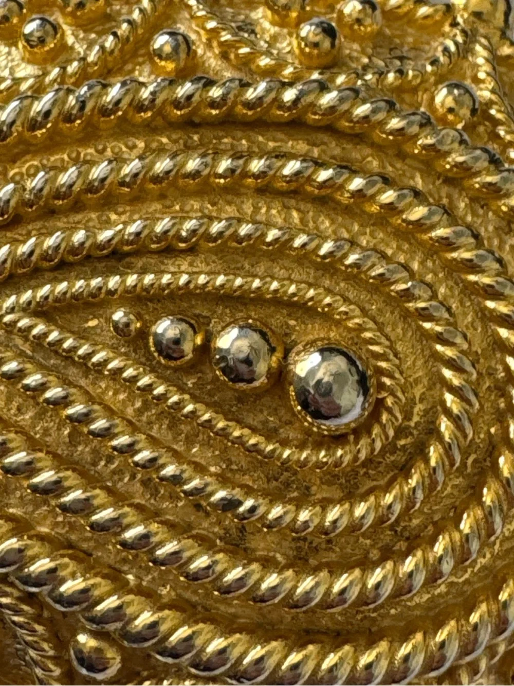 MIMI DI N NISCEMI VINTAGE 1984 COUTURE PAISLEY ORNATE FILIGREE GOLD GLAM BELT
